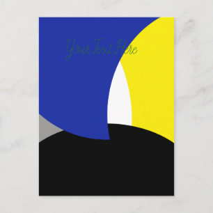 Carte Postale Art Abstrait bleu jaune