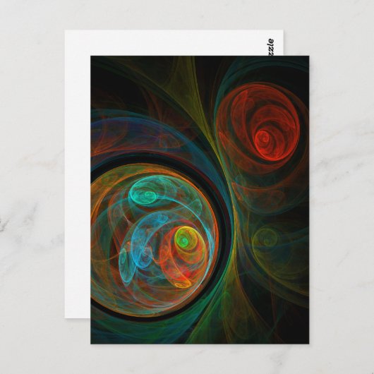 Carte postale Art Abstrait Bleu Renaissance (Devant / Derrière)