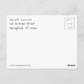 Carte Postale Art abstrait bleu, vert, sarcelle "Tu me manques" (Dos)