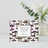 Carte Postale Art abstrait d'arbre moderne inspirant une citatio (Debout devant)