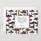 Carte Postale Art abstrait d'arbre moderne inspirant une citatio (Devant / Derrière)