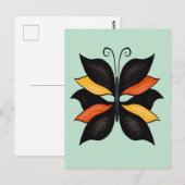 Carte Postale Art abstrait de papillon joli (Devant / Derrière)