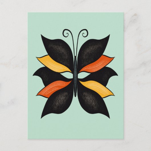 Carte Postale Art abstrait de papillon joli (Devant)