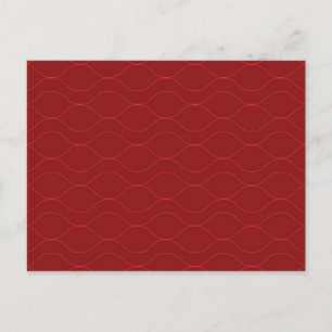 Carte Postale Art abstrait de vague cool, simple, élégant, rouge
