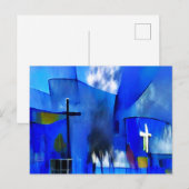 Carte Postale Art Abstrait Église (Devant / Derrière)