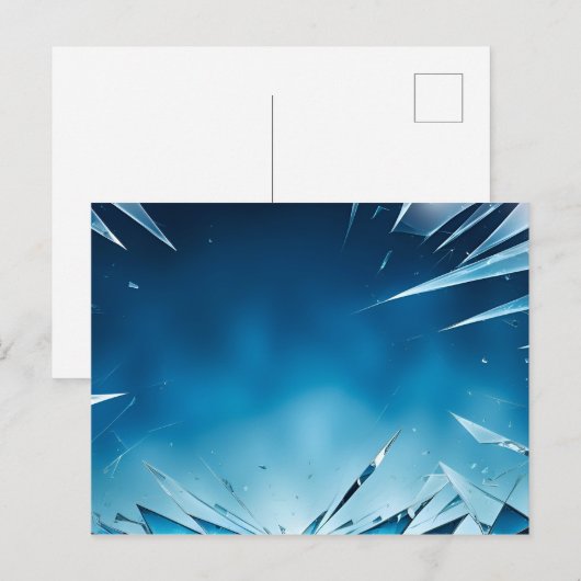 Carte Postale Art Abstrait en verre cassé (Devant / Derrière)
