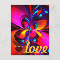 Art abstrait floral moderne motif bleu rouge #07