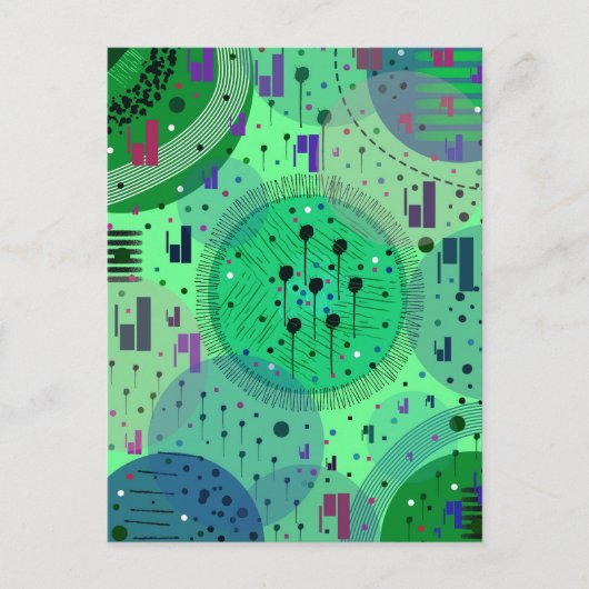Carte Postale Art abstrait : Fruit Kiwi Vert (Devant)