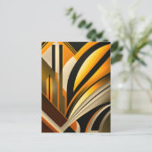 Carte Postale Art Abstrait géométrique doré (Debout devant)