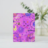 Carte Postale Art abstrait : Glitch violet (Debout devant)