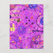 Carte Postale Art abstrait : Glitch violet (Devant)