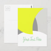 Carte Postale Art Abstrait gris jaune blanc (Devant / Derrière)