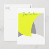 Carte Postale Art Abstrait gris jaune blanc (Devant / Derrière)