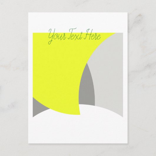 Carte Postale Art Abstrait gris jaune blanc (Devant)