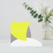 Carte Postale Art Abstrait gris jaune blanc (Debout devant)