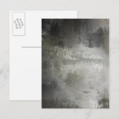 Carte Postale art abstrait grunge noir et blanc texturé (Devant / Derrière)