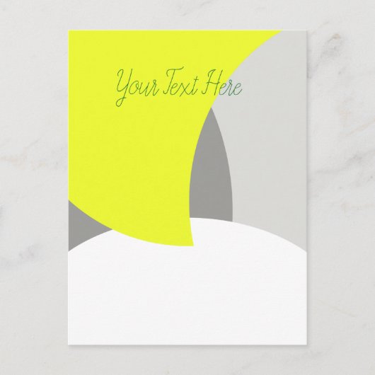 Carte Postale Art Abstrait Jaune Gris Blanc (Devant)