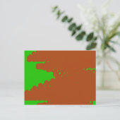 Carte Postale art abstrait marron et vert (Debout devant)