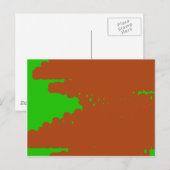 Carte Postale art abstrait marron et vert (Devant / Derrière)
