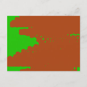 Carte Postale art abstrait marron et vert
