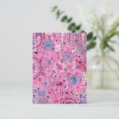 Carte Postale Art abstrait maximaliste rose (Debout devant)