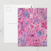 Carte Postale Art abstrait maximaliste rose (Devant / Derrière)
