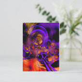 Carte Postale Art Abstrait Métal violet orange Crochet Zizzago (Debout devant)