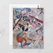 Carte Postale Art Abstrait moderne en Gris Kandinsky (Devant / Derrière)