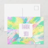 Carte Postale Art Abstrait Pastel Pâle Merci (Devant / Derrière)