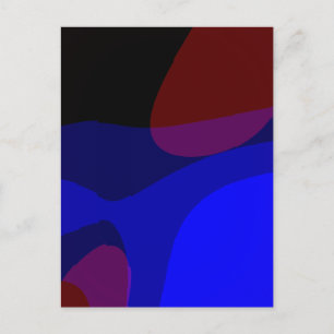Carte Postale Art Abstrait Rouge Et Bleu 601