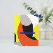 Carte Postale Art Abstrait Rouge Jaune Bleu (Debout devant)