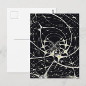 Carte Postale Art Abstrait Toile d'Araignée Dorée (Devant / Derrière)