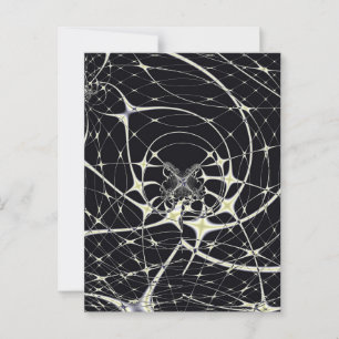 Carte Postale Art Abstrait Toile d'Araignée Dorée