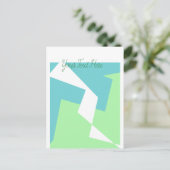 Carte Postale Art Abstrait Turquoise Bleu Vert (Debout devant)