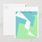 Carte Postale Art Abstrait Turquoise Bleu Vert (Devant / Derrière)