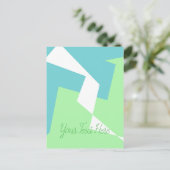 Carte Postale Art Abstrait Turquoise Bleu Vert (Debout devant)