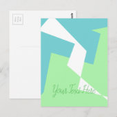 Carte Postale Art Abstrait Turquoise Bleu Vert (Devant / Derrière)