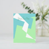 Carte Postale Art Abstrait Turquoise Bleu Vert (Debout devant)