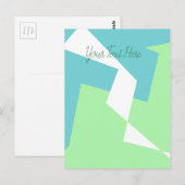 Carte Postale Art Abstrait Turquoise Bleu Vert (Devant / Derrière)