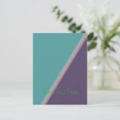 Carte Postale Art Abstrait Turquoise Violet (Debout devant)