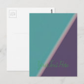 Carte Postale Art Abstrait Turquoise Violet (Devant / Derrière)