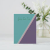 Carte Postale Art Abstrait Turquoise violet (Debout devant)