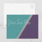 Carte Postale Art Abstrait Turquoise violet (Devant / Derrière)