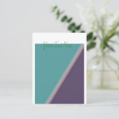 Carte Postale Art Abstrait Turquoise violet (Debout devant)