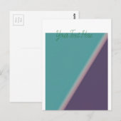 Carte Postale Art Abstrait Turquoise violet (Devant / Derrière)