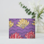 Carte Postale Art africain Abstrait : Vagues de passion violette (Debout devant)