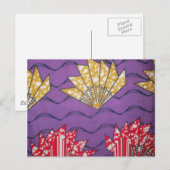 Carte Postale Art africain Abstrait : Vagues de passion violette (Devant / Derrière)