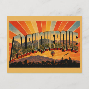 Carte Postale Art Albuquerque Nouveau-Mexique Montagnes Fleuve D
