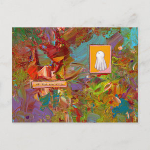 Carte Postale Art amusant coloré inspiré glorieux fantôme