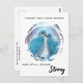 Carte Postale *~* Art Anniversaire Inséparables Hiver AP54 (Devant / Derrière)